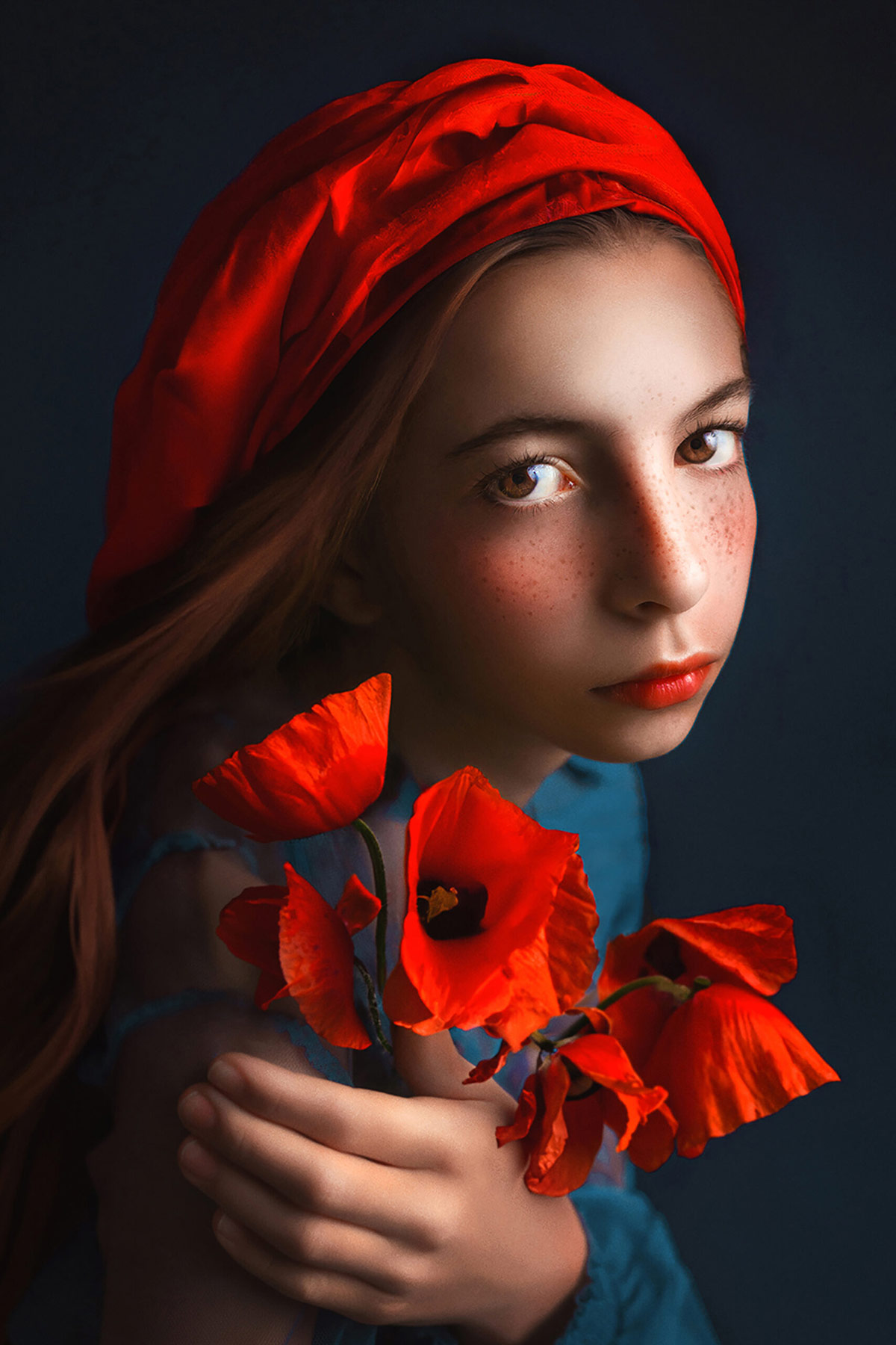 Retrato Fine Art infantil inspirado en pintura clásica